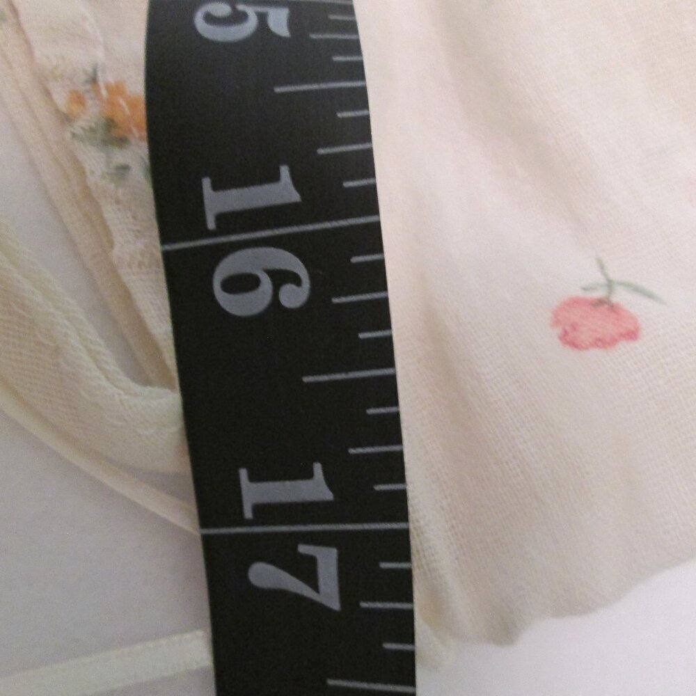 VINTAGE HAVANA Floral Print Surplice Cotton Crop Top-Ivory-M-NWT - Picture 14 of 14